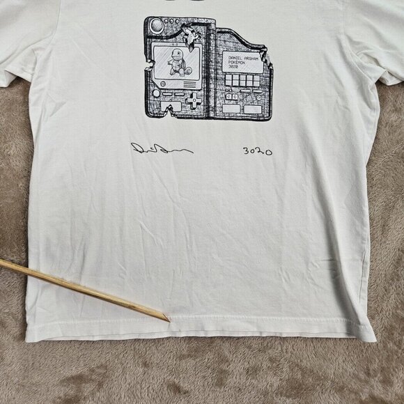 Uniqlo x Daniel Arsham x Pokemon 3020 Crystal Pokedex White T-Shirt Men's Size M - Picture 2 of 10